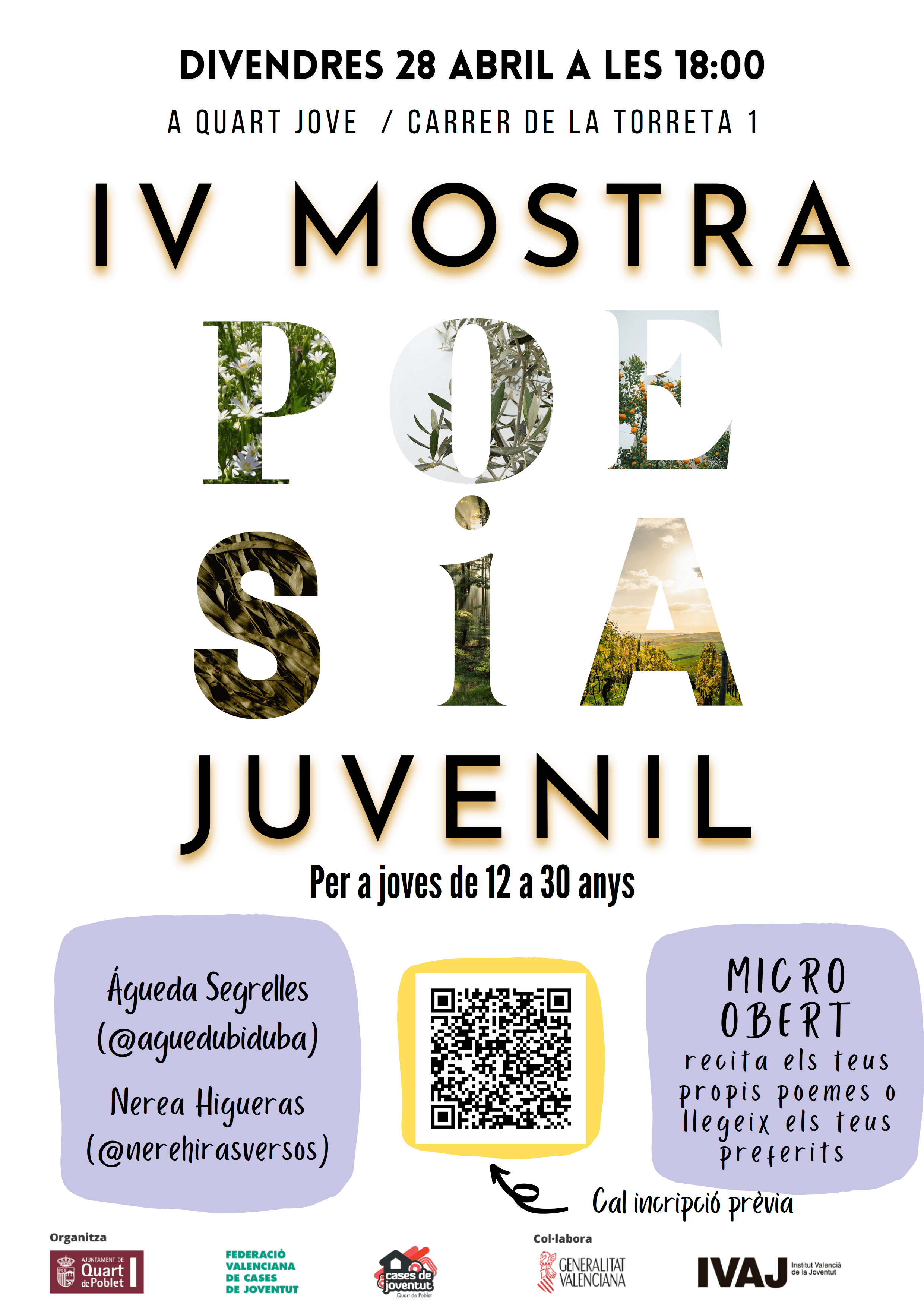 Cartell IV Mostra de Poesia de Quart de Poblet