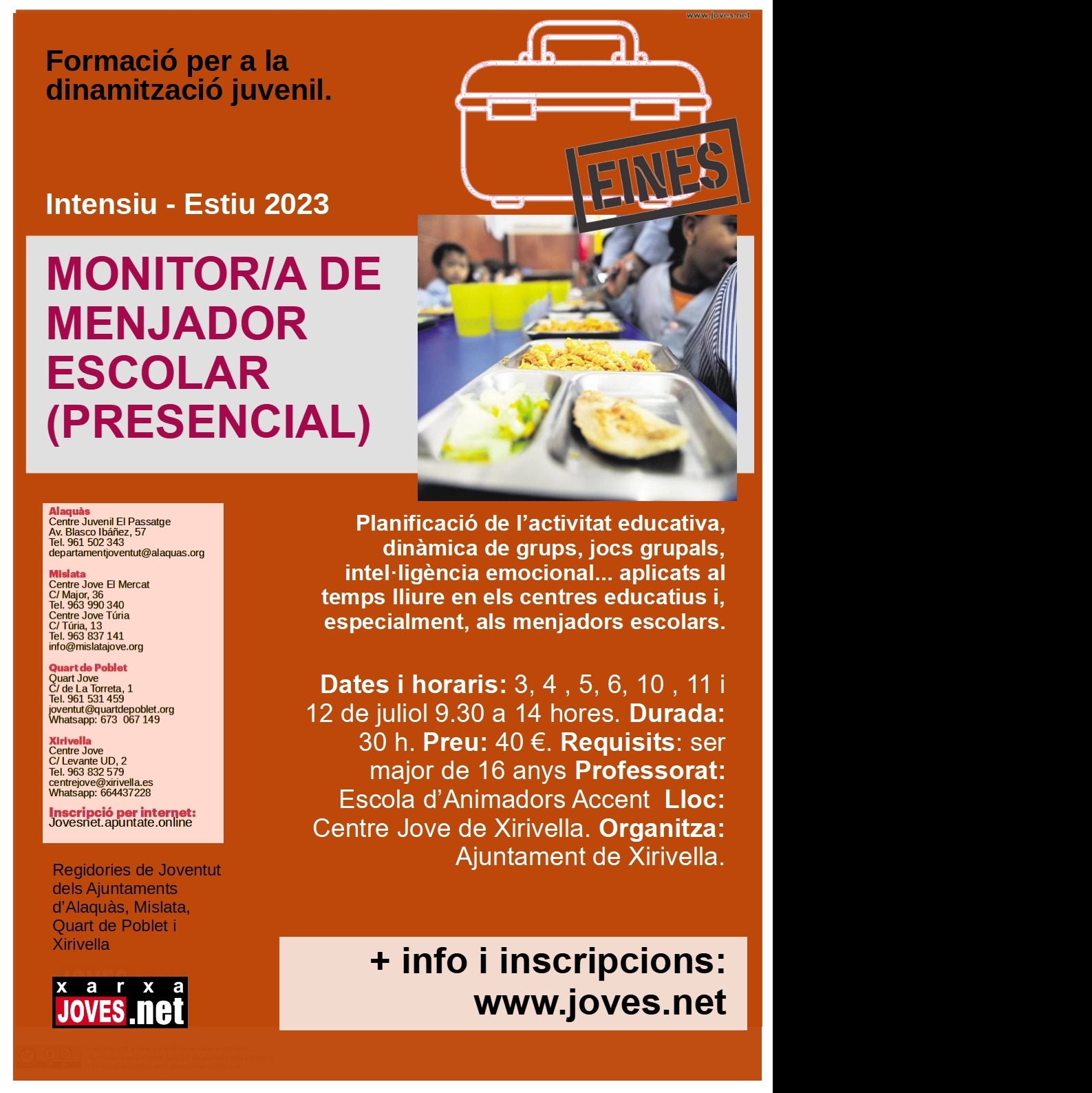 Cartell  curs educador menjador