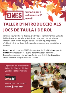 Cartell taller jocs de taula